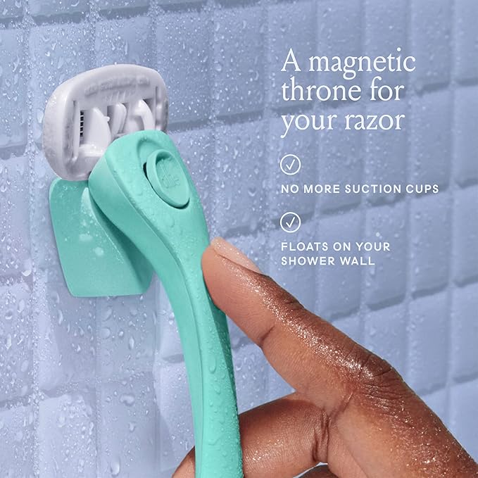 Billie Razors for Women Shave Kit – Razor + 4 x 5-Blade Razor Refills + Magnetic Holder – Minty-Velvo Beauty