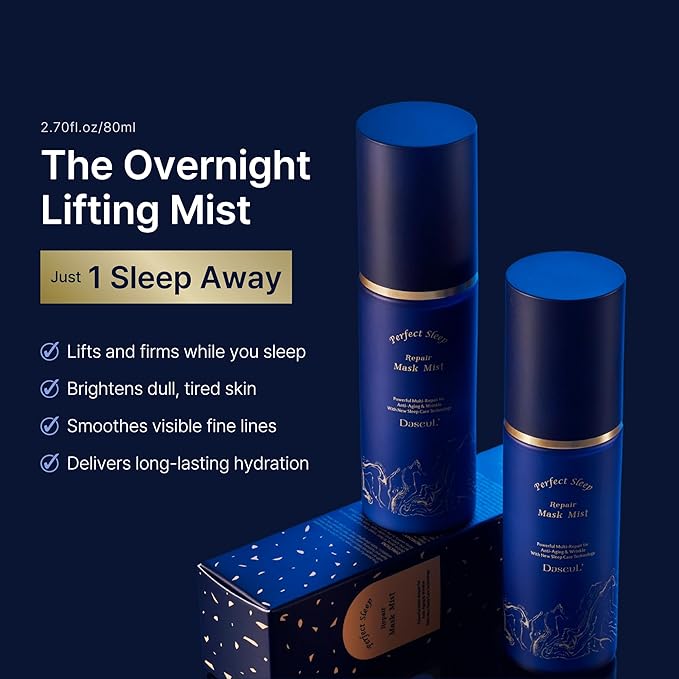 Perfect Sleep Repair Mask Mist 2.70fl.oz, Retinol-Infused Dual Layer Sleeping Serum-in-Mist for Overnight Skin Recovery, Lifting & Wrinkle Care, Deep Hydration & Radiance Boosting Korean Facial Spray-Velvo Beauty