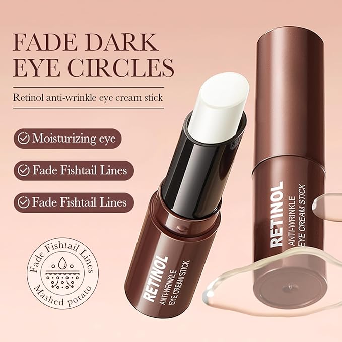 Retinol Eye Cream Stick for Dark Circles Under Eye Treatment, Puffiness and Bags - Firming & Hydrating Eye Cream for Anti-Aging Results in 3-4 Weeks-Velvo Beauty