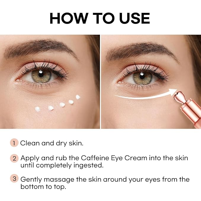 Eye Cream for Dark Circles and Puffiness: Caffeine - Retinol Cream- Anti Aging Wrinkles With Collagen Hyaluronic Acid Fine Lines Depuffer in 3-4 Weeks-15 mL-Velvo Beauty