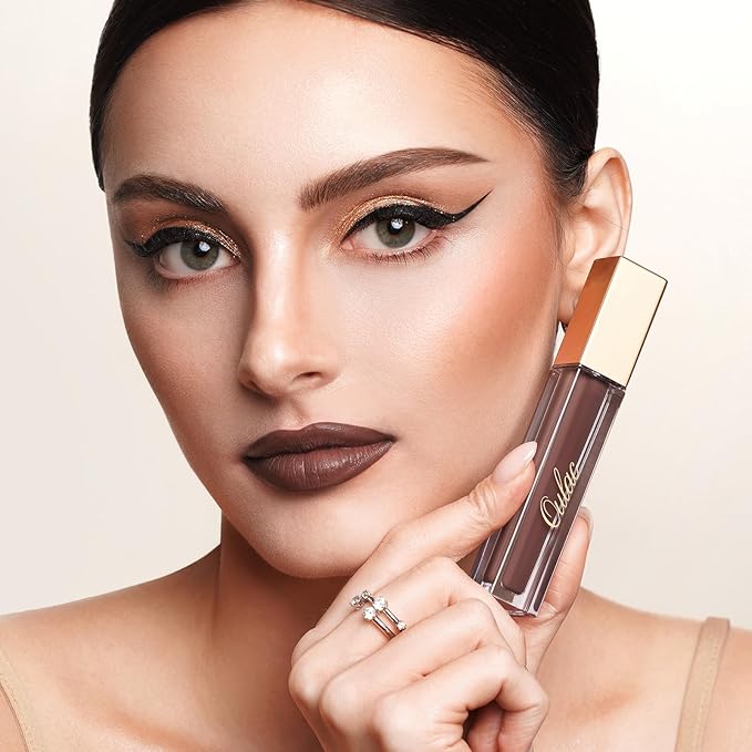 Oulac Matte Liquid Brown Lipstick for Women, Long Lasting Lipstick Waterproof Lip Stain, No Transfer, Creamy High Pigmented Formula with Rose Oil, Vegan & Cruelty-Free M27-Velvo Beauty
