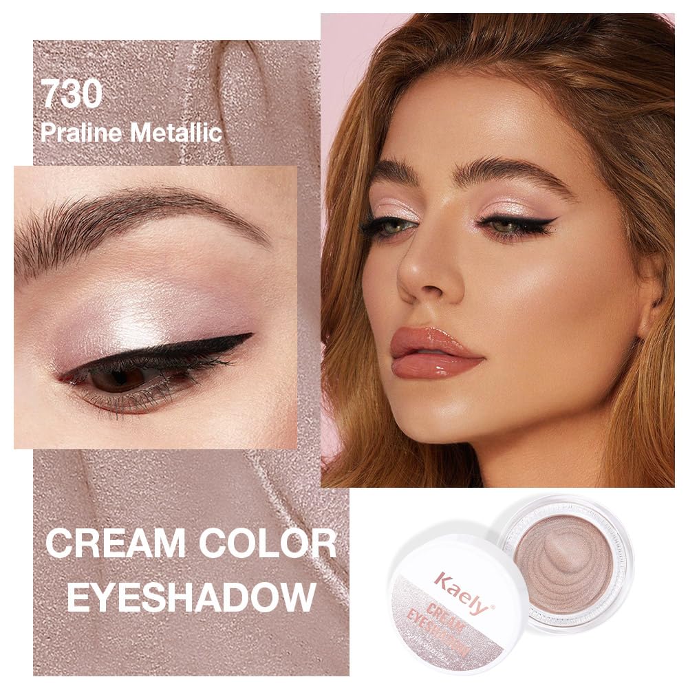 Cream Glitter Light Champagne Shimmer Metallic Eyeshadow Palette Makeup, Mini Instant Holographic Eyeshadow For Women, Sombras Crema Para Ojos, Talc, Paraben & Cruelty Free, 730-Velvo Beauty