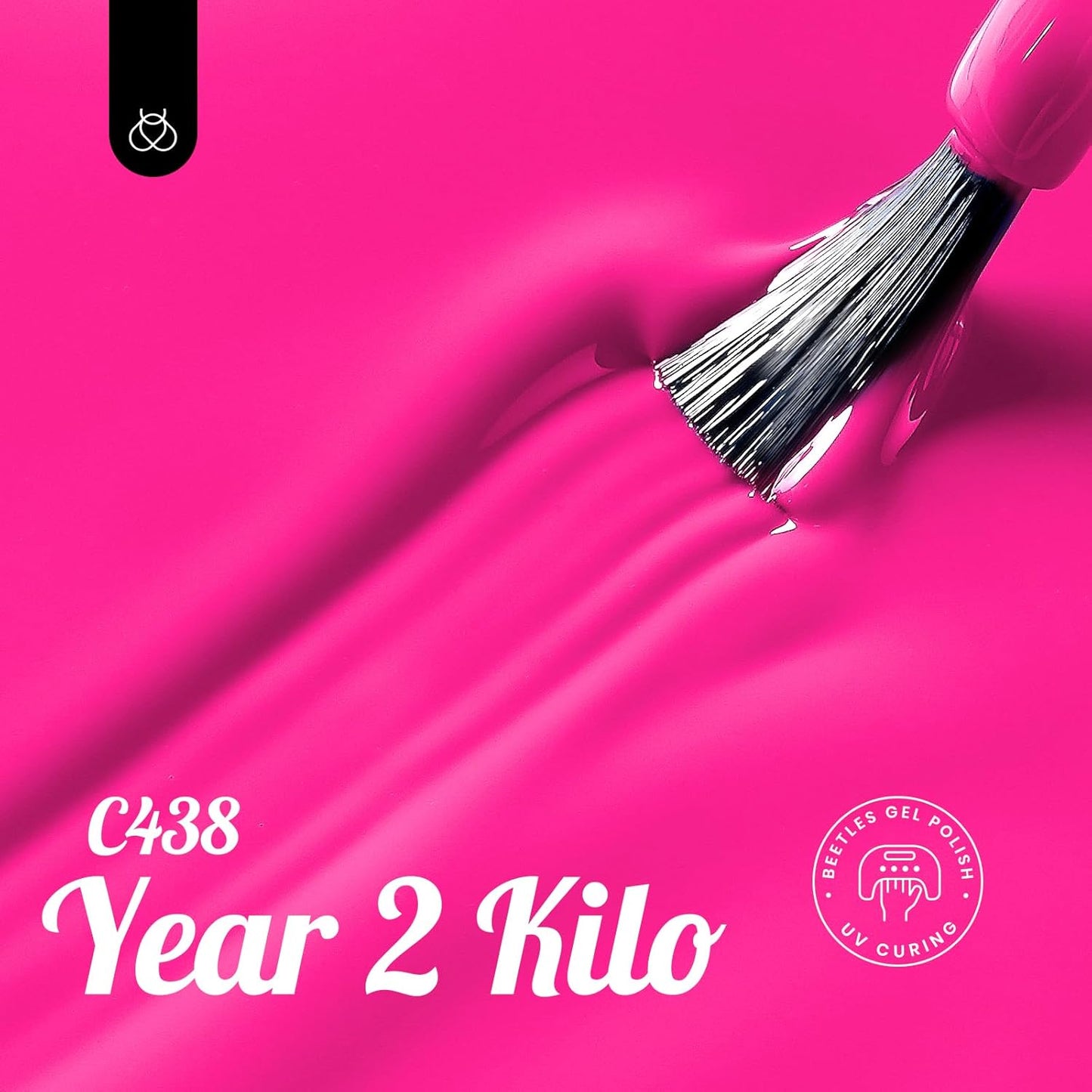 Beetles Pink Gel Nail Polish - Year 2 Kilo 15ML Gel Polish, 1 Pcs Hot Pink Colors, Soak off UV LED Lamp Nail Art Manicure Salon DIY Nail Design for Girls-Velvo Beauty