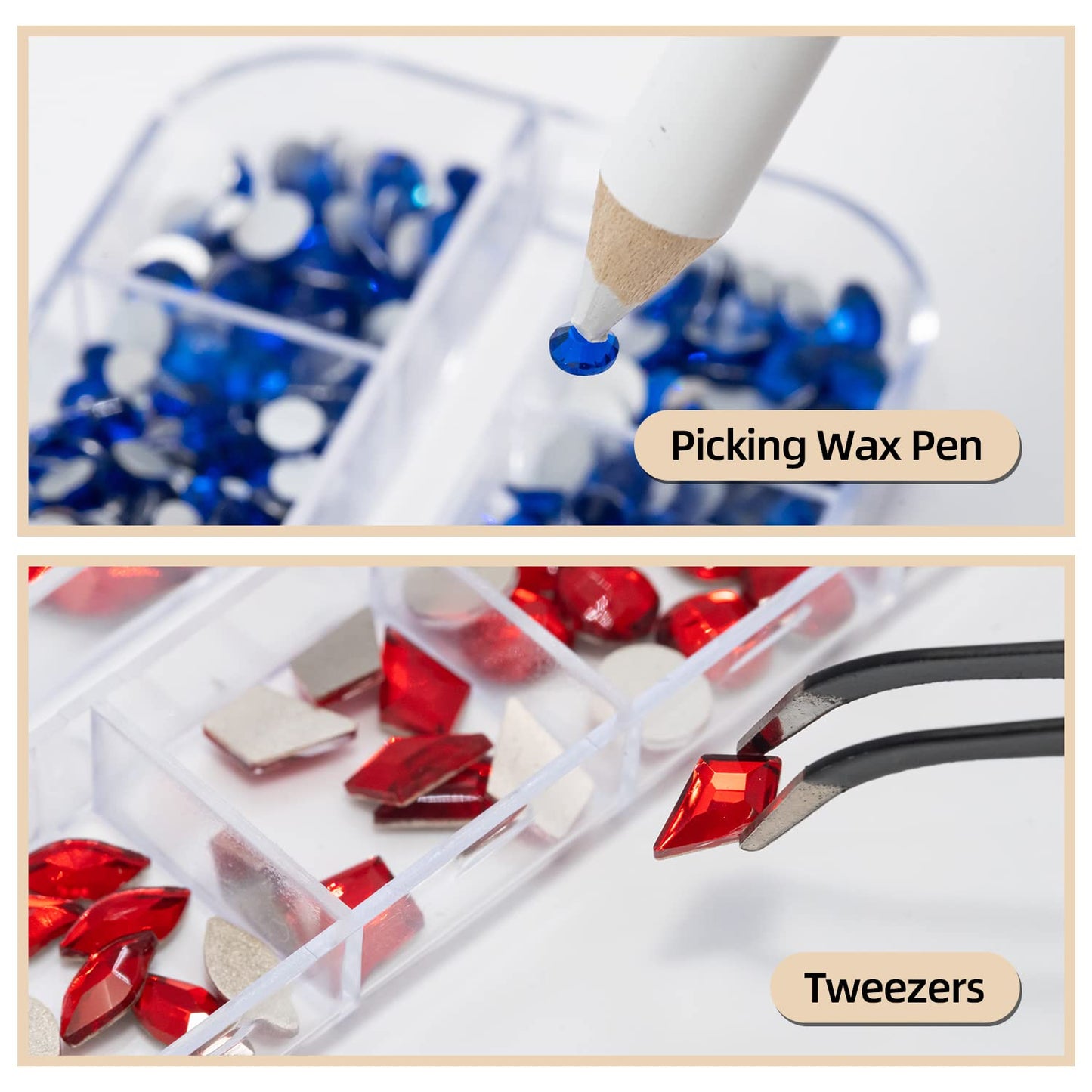 Flatback Crystal Rhinestones - 120 Pcs Multi Shapes Glass Nail Art Decorations for Acrylic Nails DIY Design-Velvo Beauty