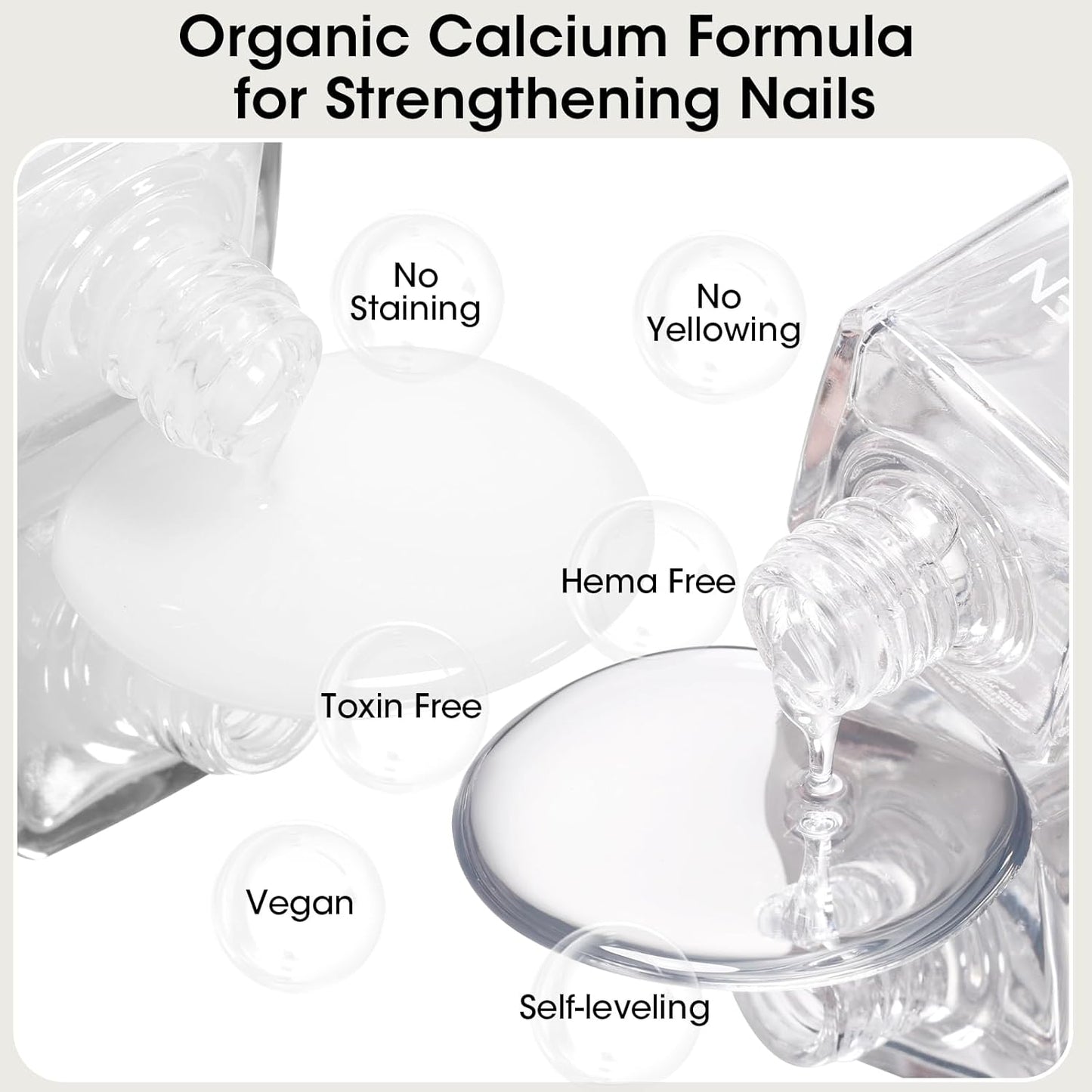 GELLEN Clear Nail Polish Base and Top Coat, Shine No Wipe Top Coat and Tinted Milky White Sheer Base Coat Strengthens Nails - Calcium, Quick Dry Regular Nail Polish, Not UV Gel, Hema Free, Non-toxic-Velvo Beauty