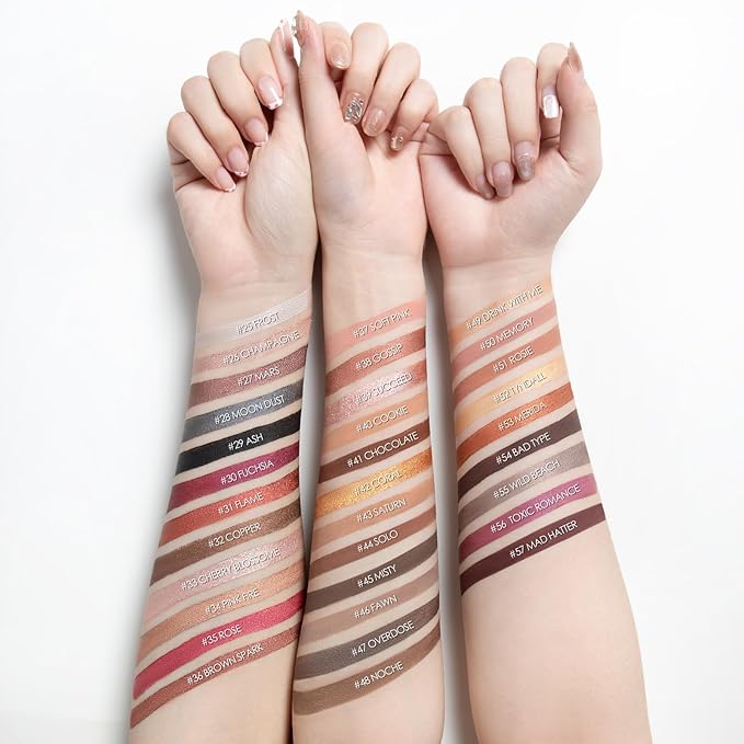 FOCALLURE Shimmer and Matte Cream Eyeshadow Stick,Smooth Brilliant Eye Brightener Pencil for Women,Long Lasting Waterproof Eye Shadow and Liners Makeup,Rosie-Velvo Beauty