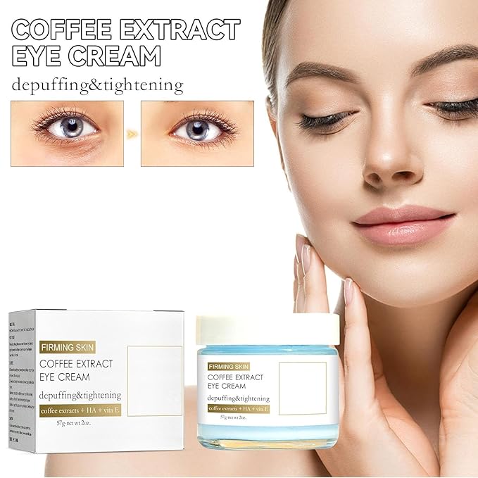 Caffeine Eye Cream, Caffeine Eye Cream, Caffeine Anti-Wrinkle Overnight Eye Cream, Firms and Reduces Eye Bags, Wrinkles, Dark Circles, and Fine Lines (2PCS)-Velvo Beauty