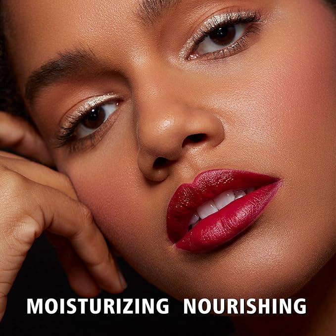 MAKI YIKA Moisture Burgundy Lipstick for Women Hydrate Lip Balm for Dry Cracked Lips Weightless Glossy Lip Color Juicy Finish,MA061 Red Tone-Velvo Beauty