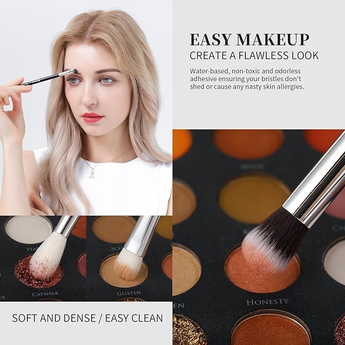 DUcare 15pcs Classic Black Makeup Brush Set with Bag Professional Soft Synthetic Foundation, Blending, Eyeshadow, Powder, Concealer Brushes for Flawless Makeup Application-Velvo Beauty
