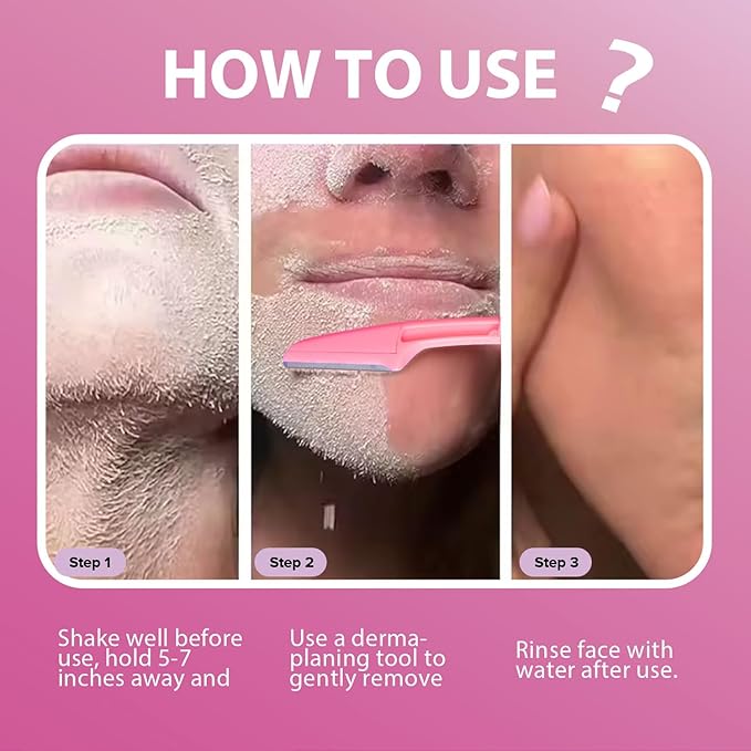 Hair identifier Spray for Face Shaving, Skin Body Hair Identifying Spray With Razors, Moisturizing and Skin Care Dermaplaner Spray, Women Dermaplaning Tool for Face-Velvo Beauty