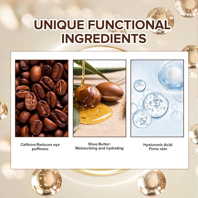 Caffeine Eye Cream for Dark Circles, Under Eye Treatment Eye Cream with Caffeine Anti Aging Wrinkles Lifting Firming Moisturizer Tightening Eye Cream 20ML-Velvo Beauty