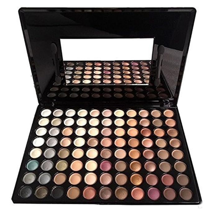 Naked Nude Eyeshadow Palette with Mirror and Eyeshadow Applicators, 88 Color Neutral Warm Matte Shimmer Eye Shadow Palette Makeup for Brown, Green, Blue, Hazel, Grey Eyes Makeup Kit for Women-Velvo Beauty