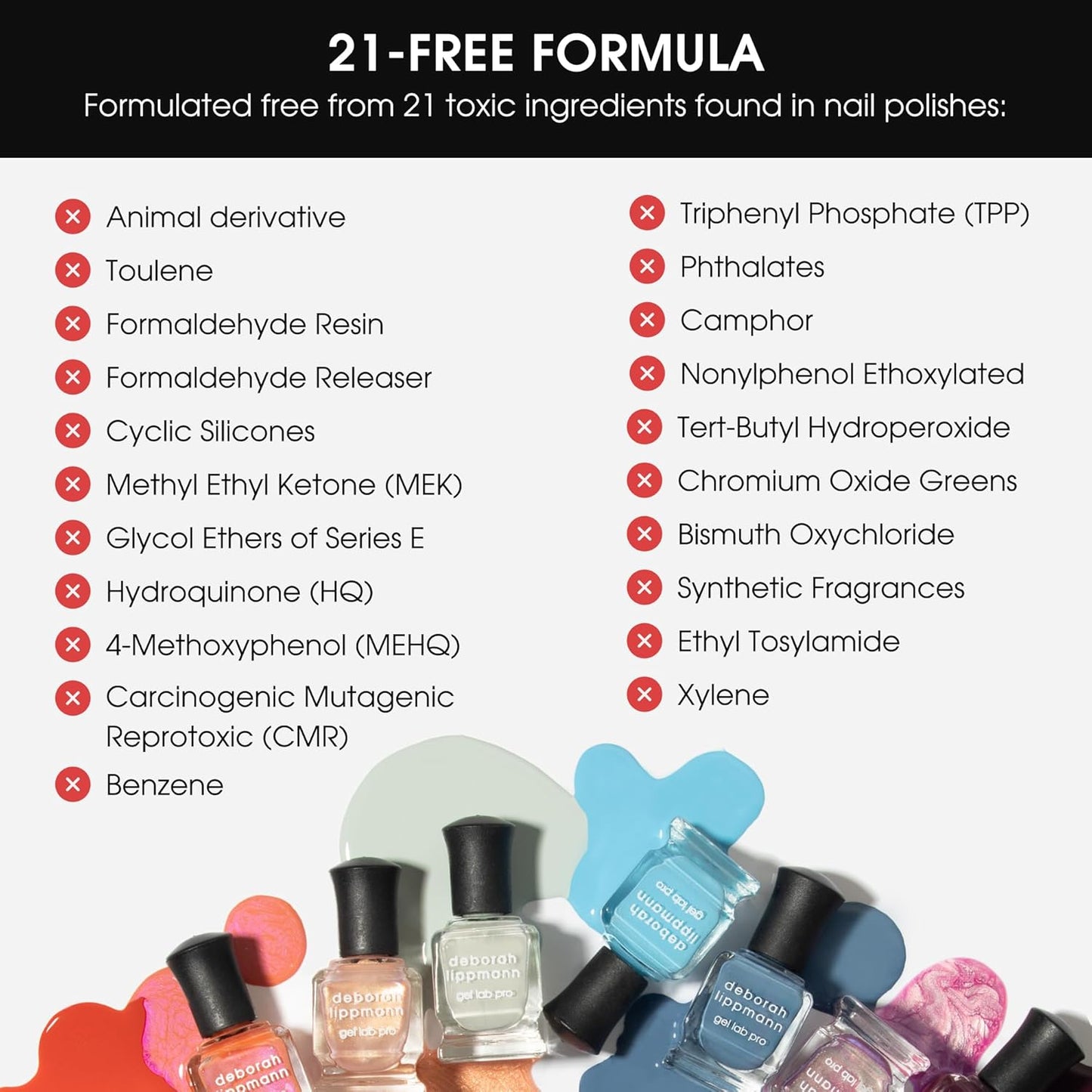 Deborah Lippmann Gel Lab Pro Nail Polish Set, Treatment Enriched Formula for Nail Health, Wear, and Shine, Vegan, No Animal Testing, 21 Free Formula-Velvo Beauty