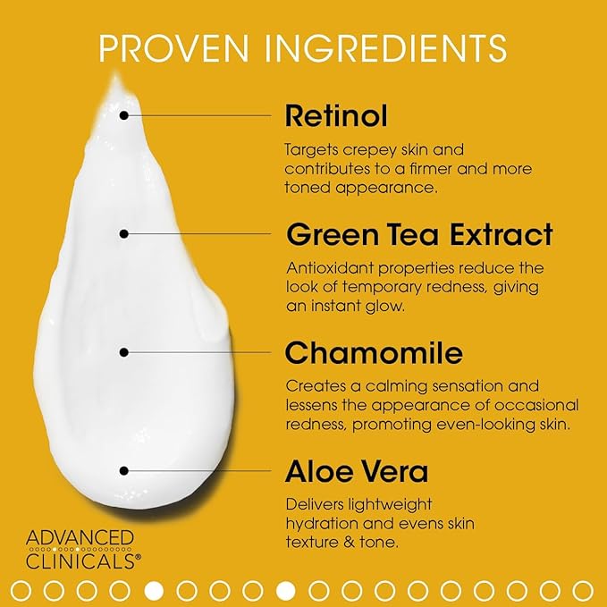 Advanced Clinicals Retinol Cream + Hyaluronic Acid Lotion Face & Body Skin Care. Anti Aging Dry Skin Rescue Creams Reduce Appearance Of Wrinkles, Fine Lines, & Sagging Skin, 16 Oz (Pack of 2)-Velvo Beauty