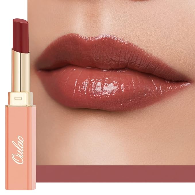 Oulac Moisturizing Shine Red Lipstick for Women, 2 in 1 Tinted Lip Balm for Winter, Hydrated Juicy and Glossy Lip Color for Dry, Cracked and Chapped Lips, Vegan 2.2g/0.07oz (02)-Velvo Beauty