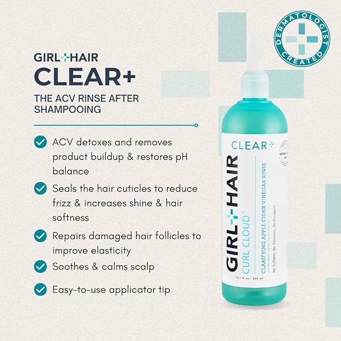 G+H CLEAR+ Apple Cider Vinegar Rinse | Clarifying Formula to Remove Buildup, Prevent Dandruff & Itchiness | For Healthy, Shiny & Soft Hair | Sulfate & Paraben-Free | 10.1 Fl Oz-Velvo Beauty