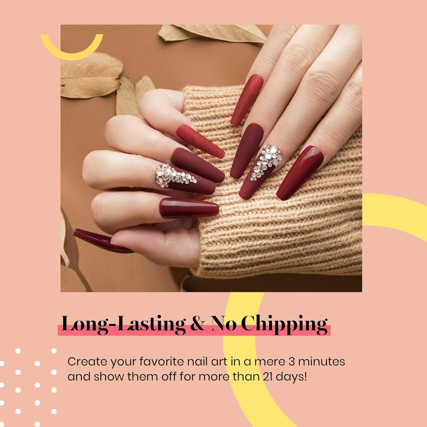 Beetles Burgundy Red Gel Polish – Blanchett Maroon Gel Nail Polish, 15ml Dark Plum Red Color UV Lamp Soak Off Manicure DIY at Home Nails Gifts for Women-Velvo Beauty