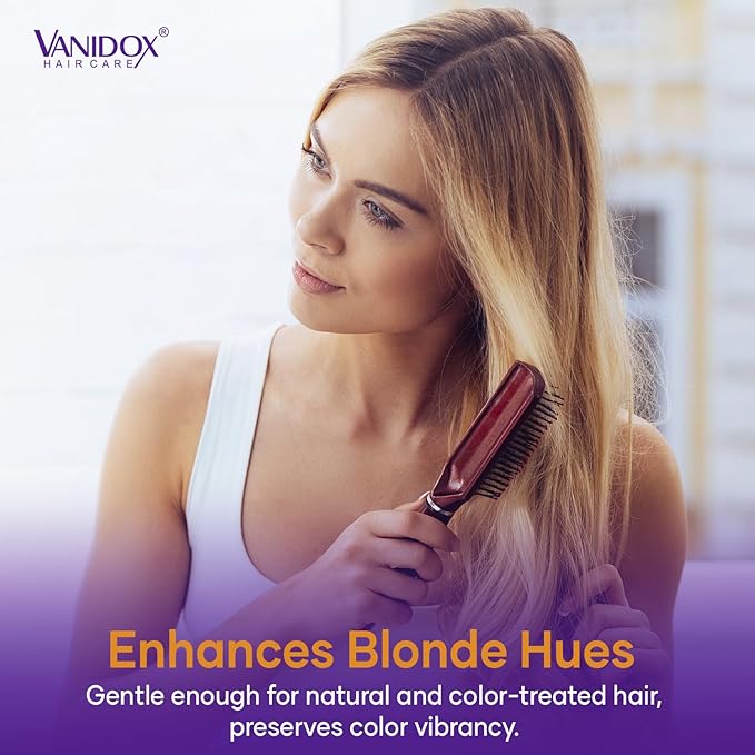 Sulfate Free Brass Toning Purple Shampoo for Blondes, Brown Highlighted, or Bleached Hair, Infused with Purple Rice Extract, Hyaluronic Acid, Vitamin E, and Chamomile Extract (16 fl oz)-Velvo Beauty