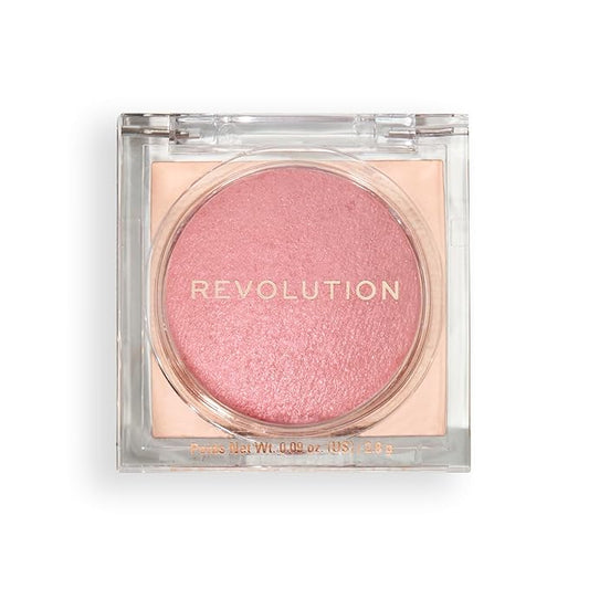 Revolution, Beam Bright Blush, Blendable & Buildable Face Powder Blush, Luminous Finish for Radiant Cheeks, Vegan & Cruelty-Free, Pink Party, 0.09 Oz-Velvo Beauty