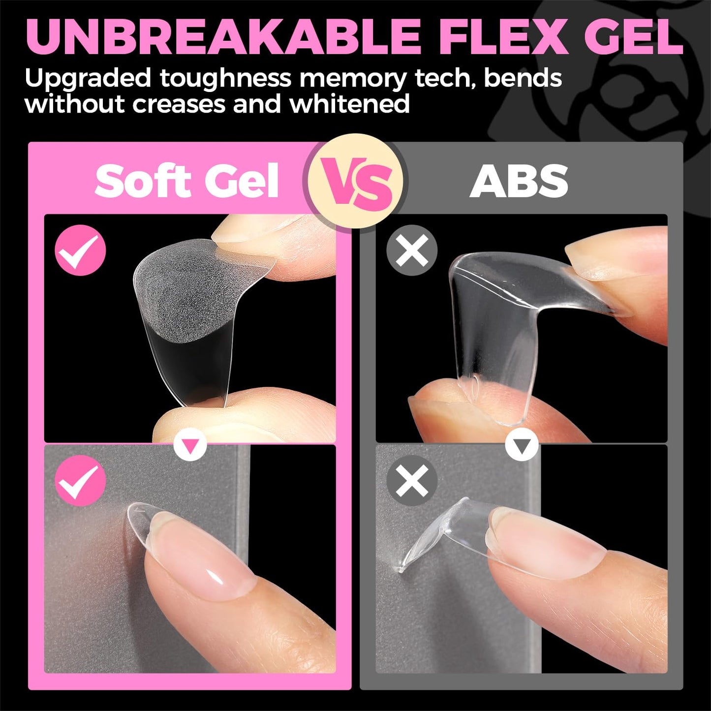 UNA GELLA Oval Fake Nails Pre-shape 504pcs Almond Gel Nail Tips Round Almond Press on Nails for Full Cover Acrylic Round Oval Full Nails False Nails 12 Sizes False Soft Gel Tips-Velvo Beauty