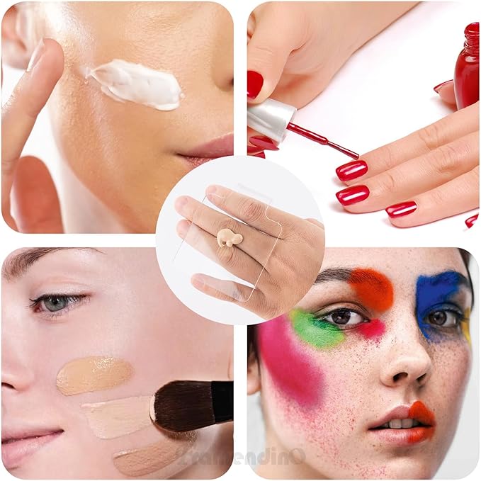 Framendino, 6 in 1 Set Hand Makeup Mixing Palette, Makeup Plate for Foundation with Spatula Makeup Artist Tool for Mixing Foundation Eye Shadow Nail Art for Women-Velvo Beauty