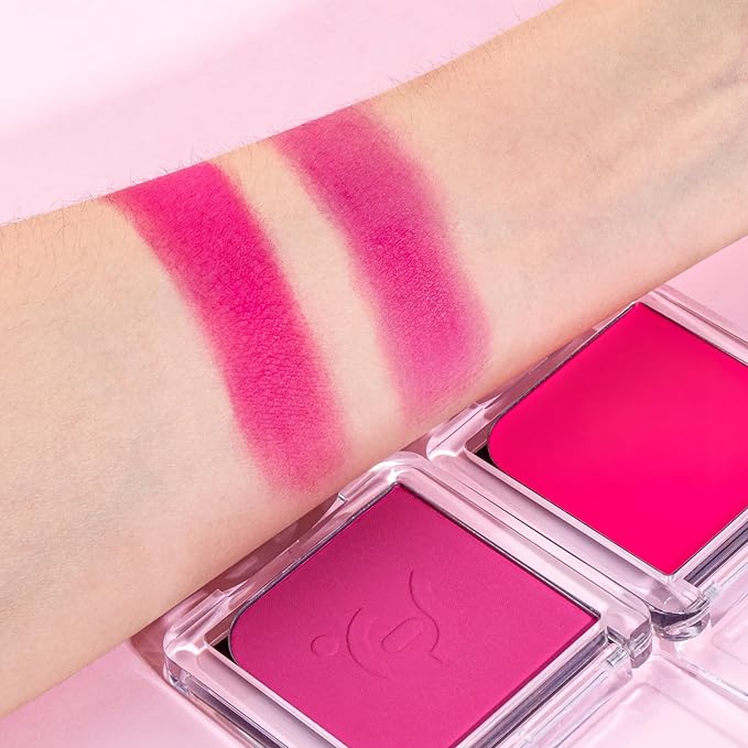 Blush Palette Duo – Cream & Powder Blush Set in Rose Red, Highly Pigmented & Blendable, Long-Wearing & Moisturizing, Skin-Friendly & Magnetic Pan, for Cheeks, Eyes & Lips (2Pack,Berry Bliss)-Velvo Beauty