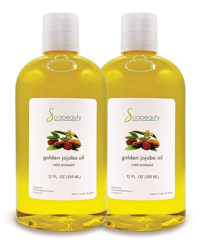 Soapeauty Golden Jojoba Oil | 100% Pure & Natural | Unrefined, Cold Pressed, Hexane Free | Moisturizing Oil for Skin, Face, Hair & Nails | 24 fl oz (2 * 12 fl oz)-Velvo Beauty