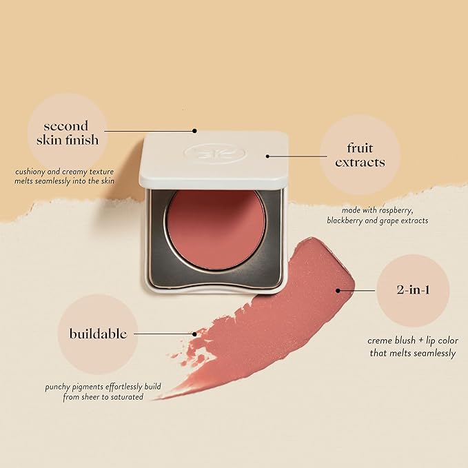 Honest Beauty 2-in-1 Creme Cheek Blush + Lip Color | EWG Verified, Vegan + Cruelty Free | Rose Pink, .1 oz-Velvo Beauty