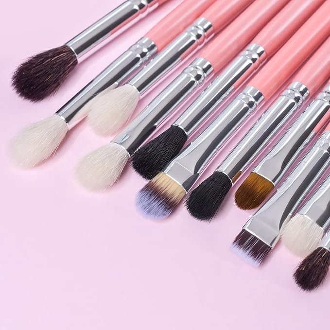 Bueart Design Makeup Brushes Set 26pcs Real Natural Goat Hair Professional labeled Foundation Face Blending Blush Concealers Eyeshadow Brush Set(26Pcs Pearl Pink)-Velvo Beauty