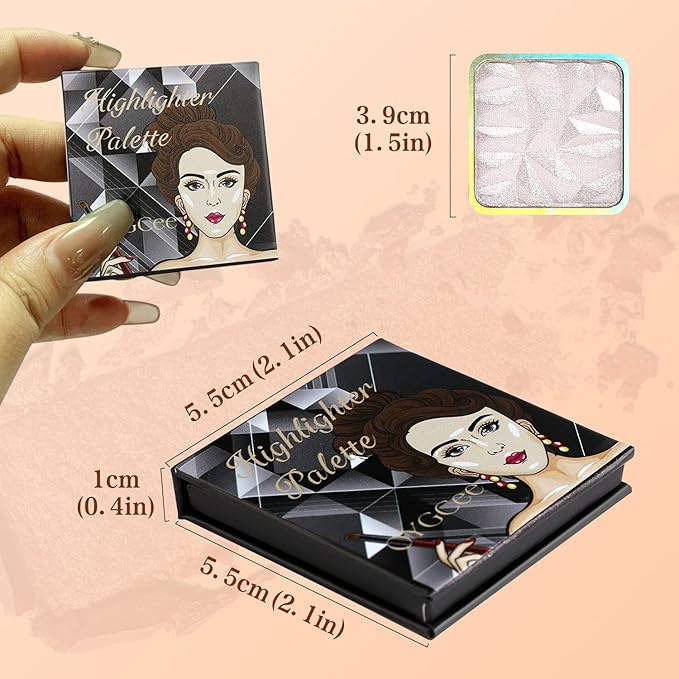 Shimmer Highlighter Palette Brown Color for Black Women,Highlight Makeup for Face/Body,Long Lasting Glow Illuminate Powder for Medium Skin,Highlighting Contour Palettes,Cruelty-Free-Velvo Beauty