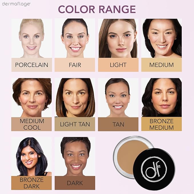 Waterproof Concealer Cream, Full Coverage Waterproof Makeup, Color Match Promise by Dermaflage, 6g-Velvo Beauty