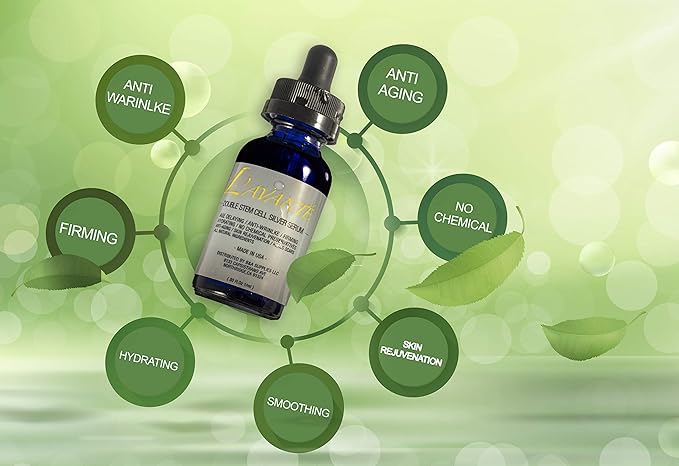 Double Stem Cell Silver Serum - Anti-aging, Anti-wrinkle and Skin Rejuvenation Treatment for Face and Neck, Scar and Acne Treatment, Moisturizer, Skin Hydration-Velvo Beauty