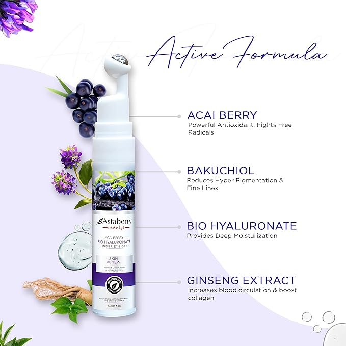 Acai Berry Under Eye Cream For Dark Circles And Puffiness – Hyaluronic Acid, & Retinol Repairs Fine Lines, Wrinkles & Bags Under Eye Area-Velvo Beauty