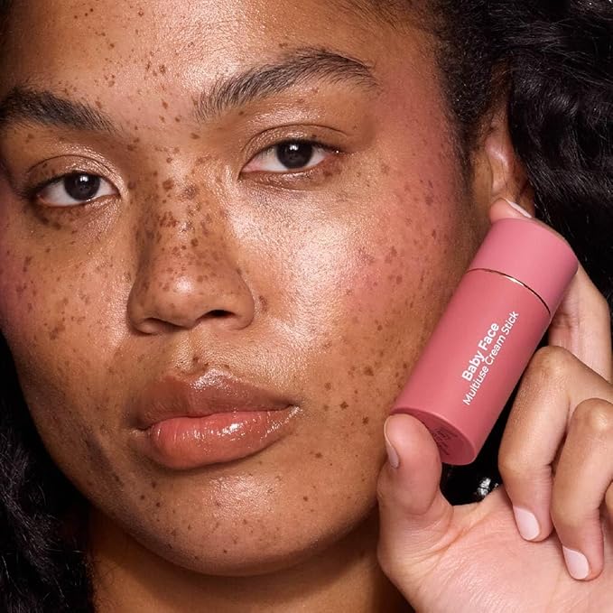 MCoBeauty Baby Face Multi-Use Cream Stick, Lou Lou Deeper Rose Tone Shade, Silky Smooth, Buildable Blush for Eyes, Lips & Cheeks, Vegan, Cruelty Free Cosmetics-Velvo Beauty