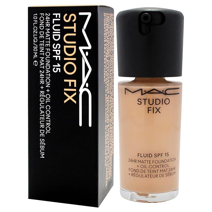 Studio Fix Fluid SPF 15 24Hr Matte Foundation Plus Oil Control - NC27 by MAC for Women - 1 oz Foundation-Velvo Beauty