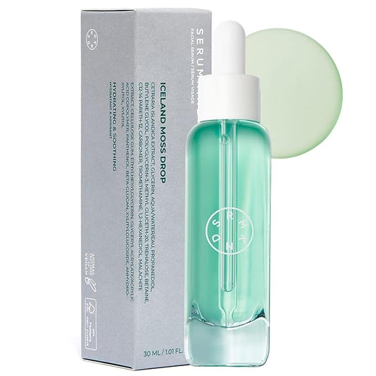 SERUMKIND Iceland Moss Serum - Soothing and Moisturizing Korean Face Serum 1.01 fl.oz. – Malachite, and Beta Glucan – Moisturize Flaky Skin - Vegan, Cruelty-Free, Unscented-Velvo Beauty