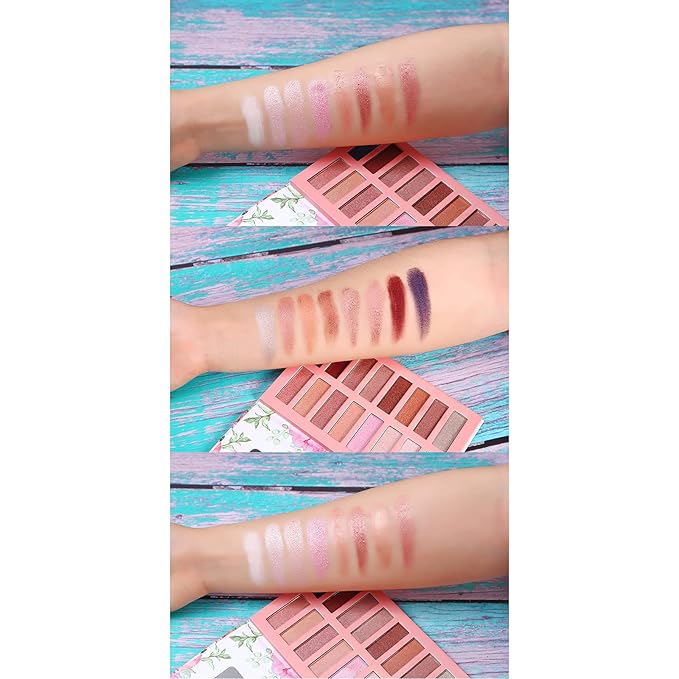 Vegan Eyeshadow Palette Organic Eyeshadow 16 Colors Highly Pigmented Eyeshadow Metallic Colorful Eyeshadow Palette Long Lasting Nude Eyeshadow Shimmer Palette-Velvo Beauty