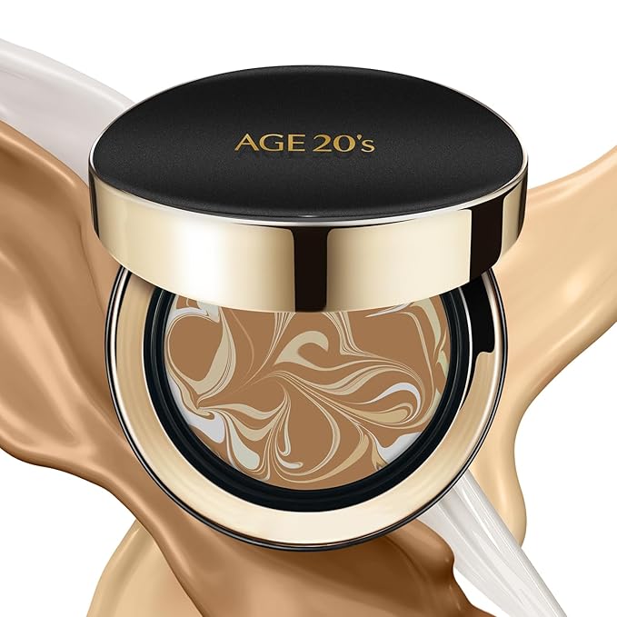 AGE20'S Signature Essence Pact SPF 50+ | Pack of 1 | 29 Caramel | Cream Foundation, Dewy Finish, Natural Coverage | Korean Cushion Foundation-Velvo Beauty