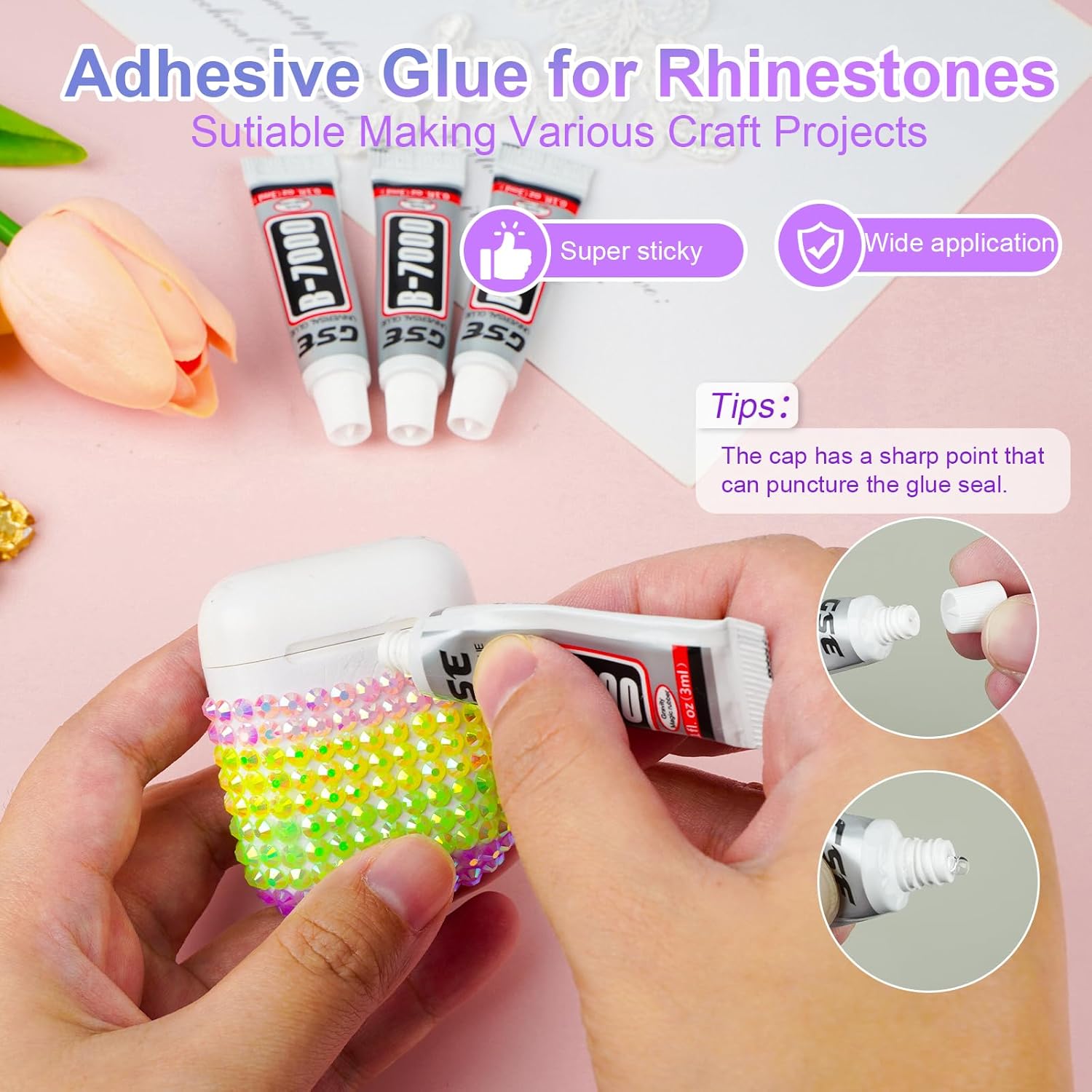 Canvalite 18000PCS Nail Rhinestones for Crafting, Multicolor 3mm Flatback Rainbow Gems, Bedazzling Crystal with 4Pcs 2.5g Jewelry Glue for DIY Crafts Clothing Shoes Nail Art,Stocking Stuffers Gifts-Velvo Beauty