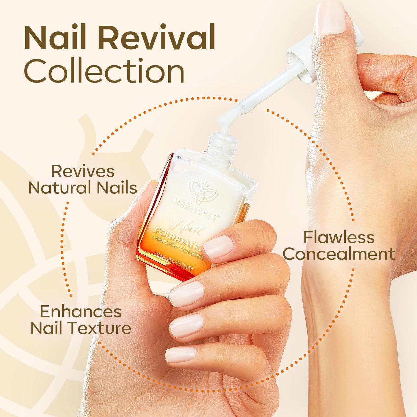 modelones Nail Strengthener Clear Gel Top Coat Nail Polish Cuticle Oil Pen Milky White Nail Repair for Damaged Nails Care Kit for Women 15 ml Ridge Filler for Growth-Velvo Beauty