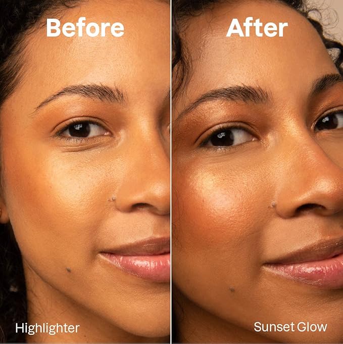 ATTITUDE Oceanly Lightweight Highlighter Stick, Titanium Dioxide-Free, EWG Verified, Plastic-Free, Vegan & Cruelty-free Makeup, Sunset Glow, 0.3 Ounces-Velvo Beauty