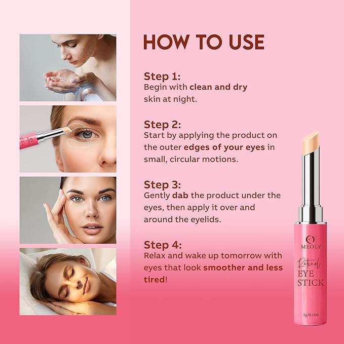 Instant Eye Bag Remover, Retinol Eye Cream for Dark Circles, Under Eye Brightener Stick, Under Eye Cream Anti Aging, Eye Cream for Wrinkles, Brightening Eye Cream for Puffiness and Bags-Velvo Beauty
