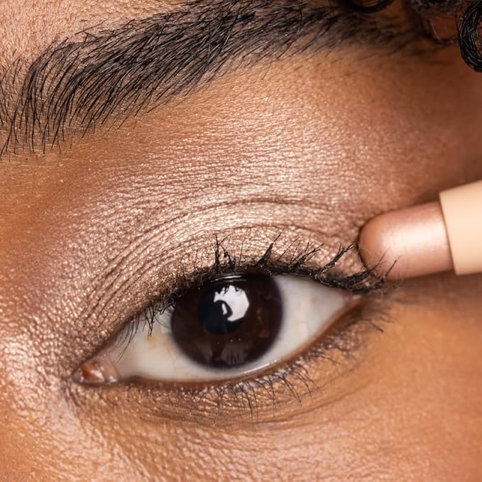 Palladio Waterproof Eyeshadow Stick with Blending Sponge, Long Lasting & Effortless Application, Smudge Free & Crease Proof Formula, Matte & Shimmer Shades, Buildable Eye Shadow (Champagne Shimmer)-Velvo Beauty