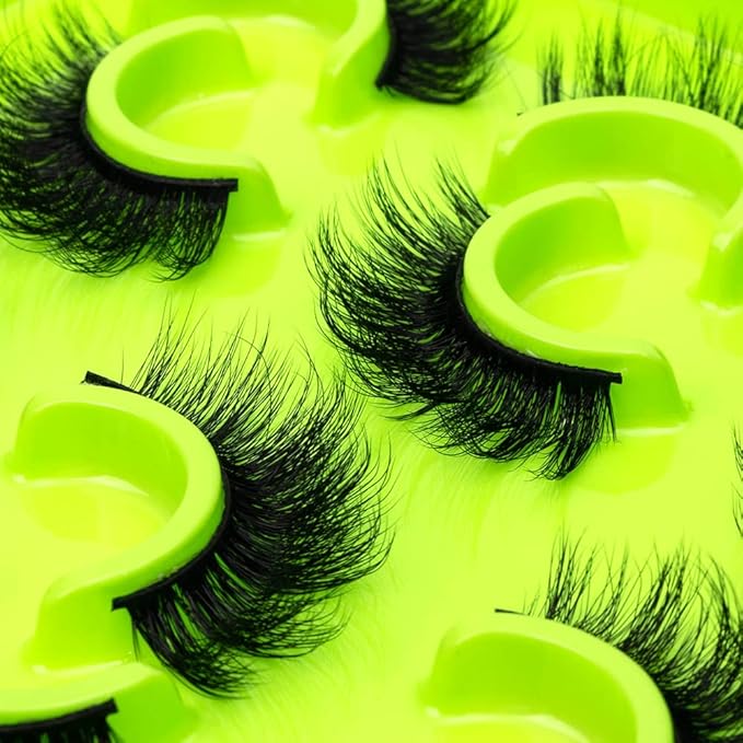 HBZGTLAD 6 Pairs Fluffy False Eyelashes Natural Faux Mink Strip 3D Lashes Pack(3DQG-114)-Velvo Beauty