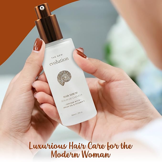 Evolution Argan Oil Serum - Vitamin E Treatment for Softening and Straightening Dry Hair - With Aloe Vera (4 Pack)-Velvo Beauty