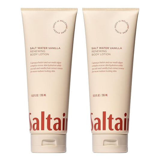 Saltair Body Lotion - 2 Pack Moisturizing Lotion For Dry Skin. Salt Water Vanilla Scented Hydrating Body Cream with Nourishing Moisturizer Formula. Skin Care for Women and Men. 2x 10oz Tubes-Velvo Beauty