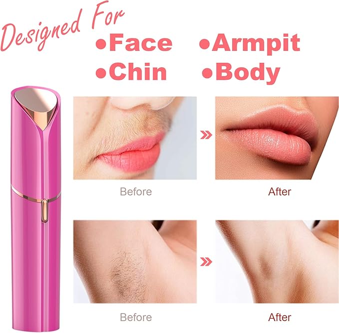 Facial Hair Remover for Women - Removal Shaver for Women - USB Rechargeable Lady Face Razor Trimmer for Face Lips Chin Peach Fuzz Arms Legs and Bikini Line-Velvo Beauty
