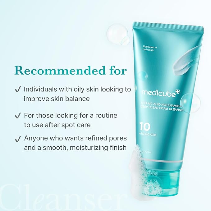 medicube Azelaic Acid Gummy Whip Cleanser | Cleansing Foam For Troubled Skin | Use After Spot Care & Excess Sebum Control | Niacinamide, Glycerin | Soothing, Pore Cleansing Face Wash | Korean Skincare-Velvo Beauty