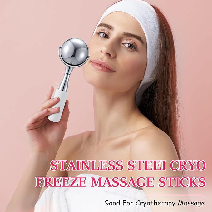 Cryo Sticks 360 Rotating Unbreakable Steel Ice Globes - Facial Skin Care Tools for Women - Ice Roller for Face & Eyes-Velvo Beauty