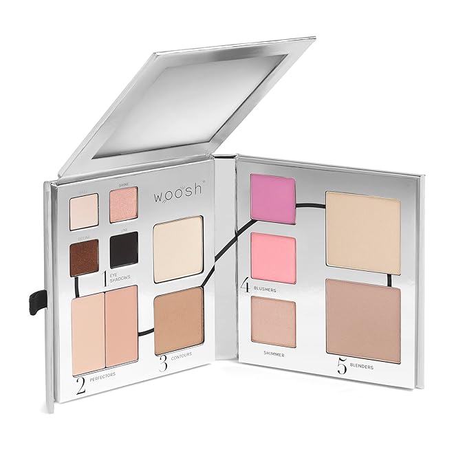 Woosh Beauty, Fold out Face Original Makeup Palette, Travel, All in One, Neutral Cream & Powder (#1 Light)-Velvo Beauty